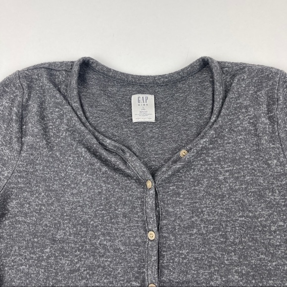 Gap Kids Sweater Girls Large 10 Gray Button Up Long Sleeve - Picture 3 of 7